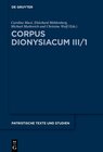Buchcover Corpus Dionysiacum III/1
