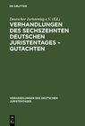 Buchcover Verhandlungen des Sechszehnten Deutschen Juristentages – Gutachten