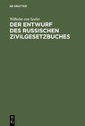 Buchcover Der Entwurf des Russischen Zivilgesetzbuches