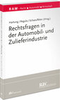 Buchcover Rechtsfragen in der Automobil- und Zulieferindustrie